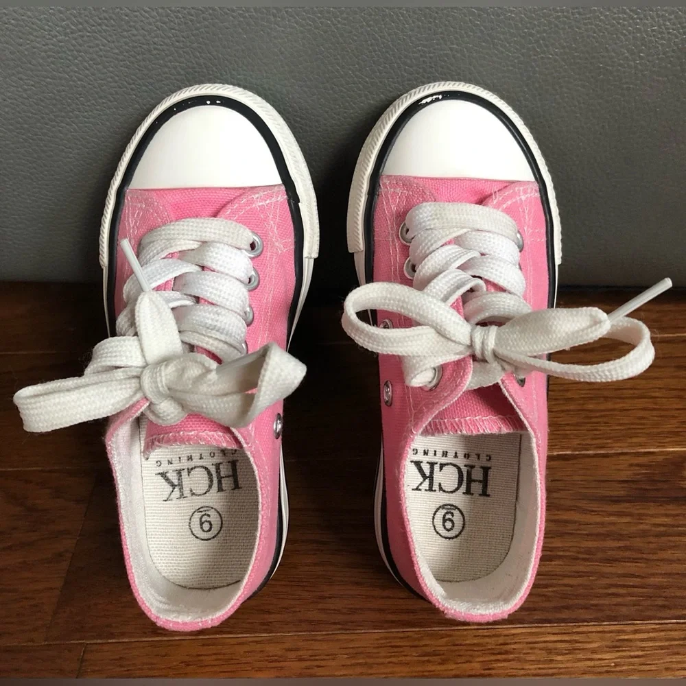 Hill Country Kids (HCK) Pink Canvas Sneakers- fit like a 10T